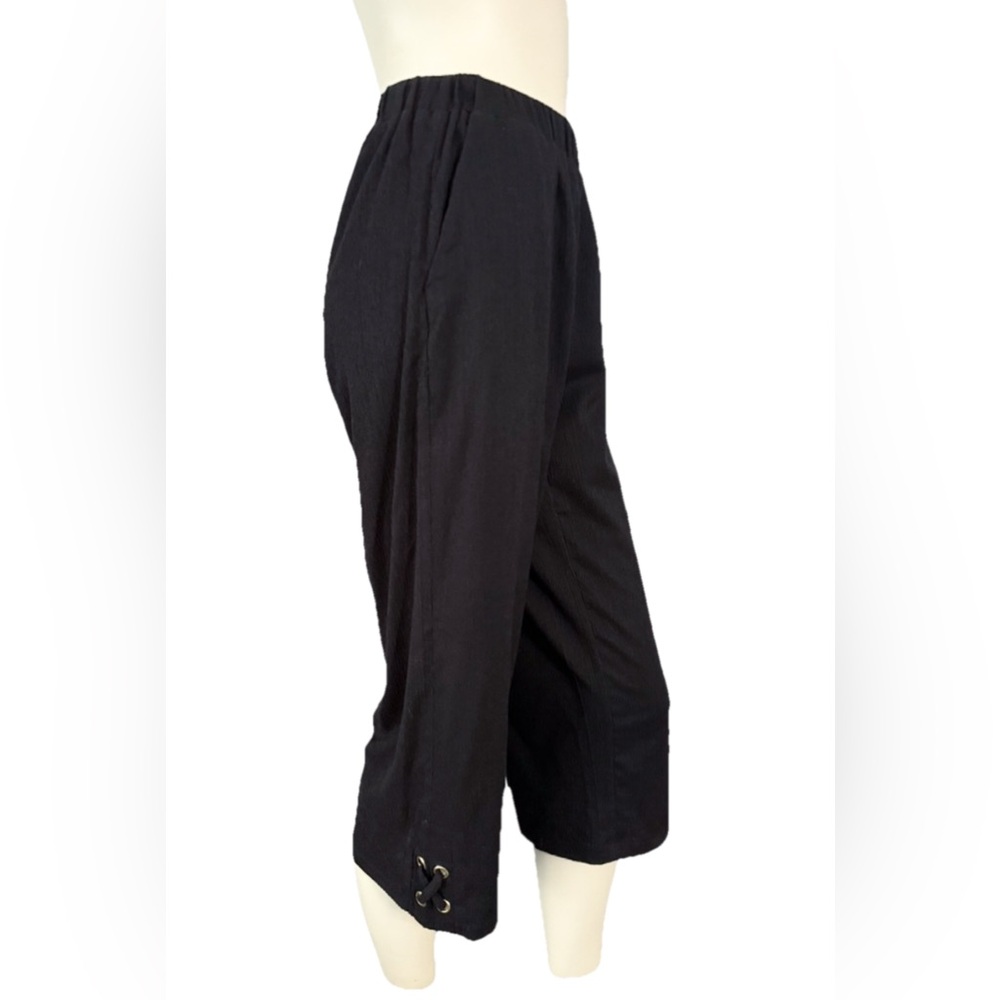 Michael Michael Kors Black Capri Pants XS Elastic Waist Grommet Hem